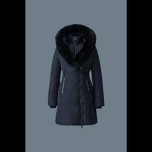 MACKAGE Kay Down Black Puffer Coat w/ Real Fur Hood